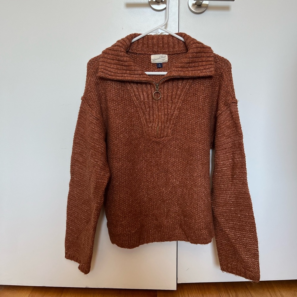 Universal Thread Rust Half Zip Sweater